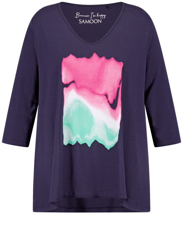 SAMOON SAMOON Majica  mornarska / svetlo modra / temno roza