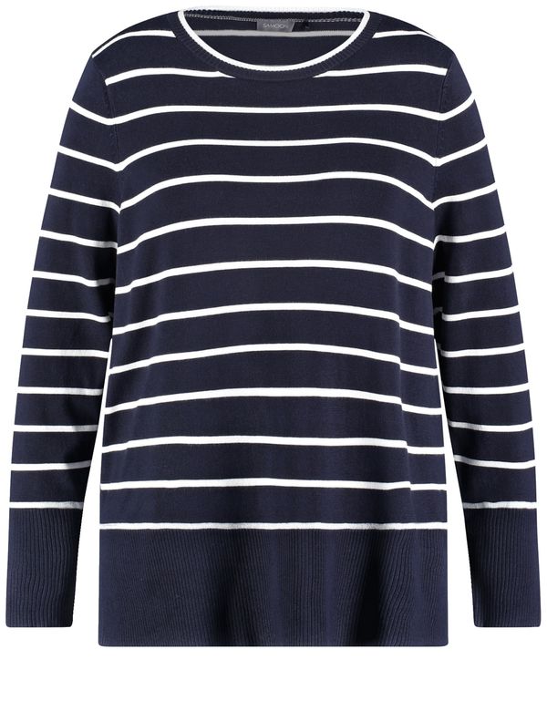 SAMOON SAMOON Pulover  marine / bela