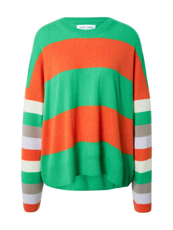 Samsøe Samsøe Samsøe Samsøe Pulover 'NOLA'  kamen / žad / oranžna / bela