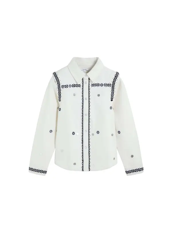 Scalpers Scalpers Bluza 'Emb Candy'  marine / srebrna / bela