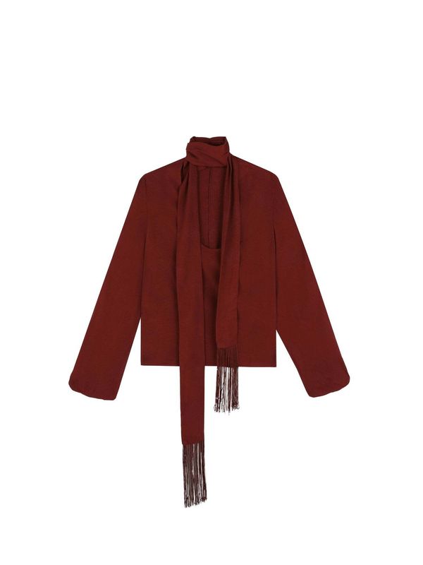 Scalpers Scalpers Bluza 'Fringe'  bordo