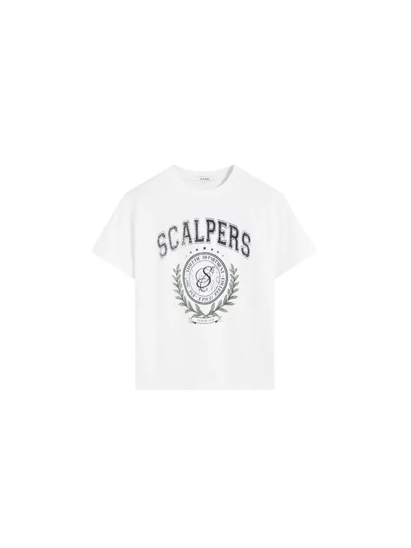 Scalpers Scalpers Majica 'College'  zelena / črna / bela