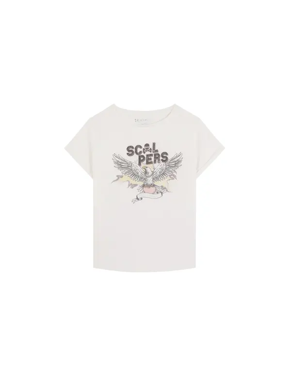 Scalpers Scalpers Majica 'Eagletee'  volneno bela