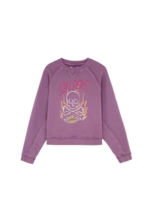 Scalpers Scalpers Majica 'Flame Skull'  rumena / lila / rdeča / bela