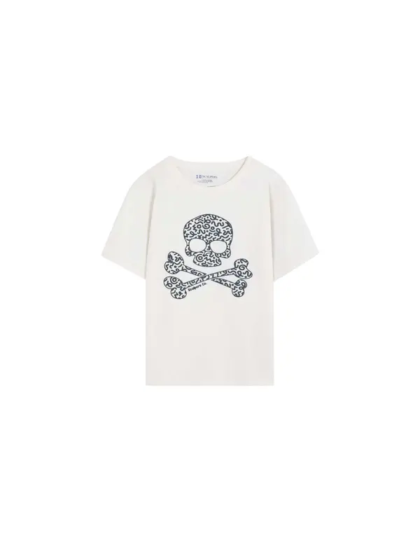 Scalpers Scalpers Majica 'Magic Skull'  črna / off-bela