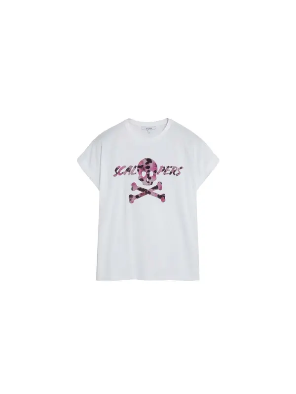 Scalpers Scalpers Majica 'Spot Trize Skull'  majnica / črna / bela