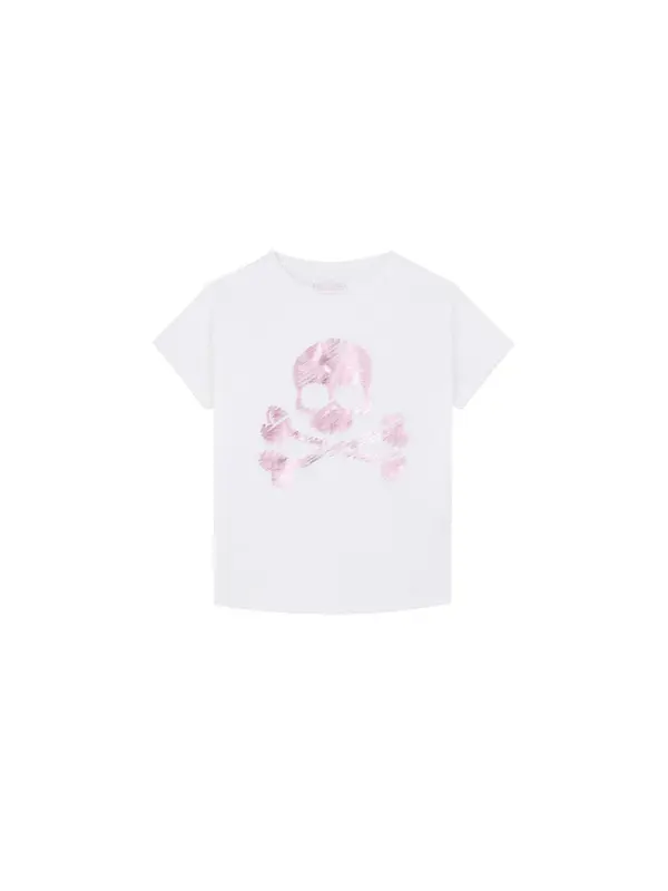 Scalpers Scalpers Majica 'Strokeskulltee Girls'  staro roza / bela
