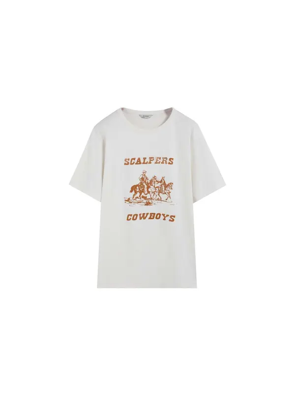 Scalpers Scalpers Majica 'Wboys'  konjak / off-bela