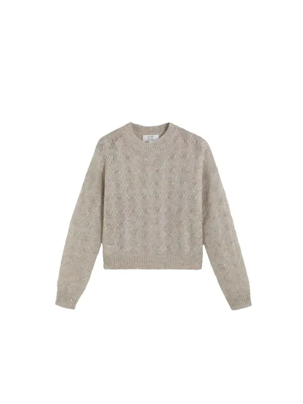 Scalpers Scalpers Pulover 'Lurex V'  ecru / bela