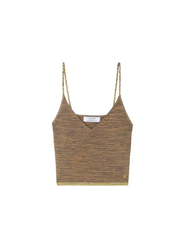 Scalpers Scalpers Top z naramnicami  kaki