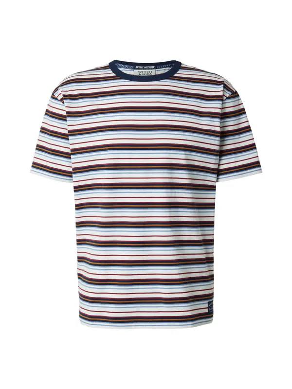 SCOTCH & SODA SCOTCH & SODA Majica 'YARNDYED'  mornarska / svetlo modra / rdeča / bela