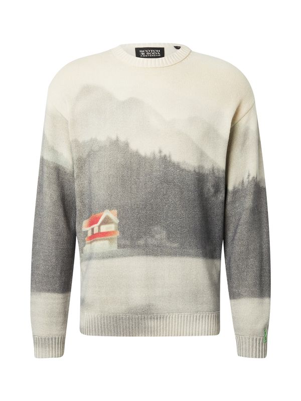 SCOTCH & SODA SCOTCH & SODA Pulover  svetlo bež / dimno modra / temno siva / živo rdeča