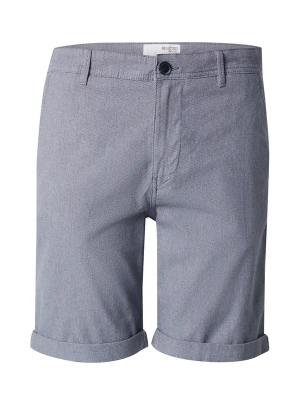 SELECTED SELECTED Chino hlače 'SLHLUTON'  dimno modra / off-bela