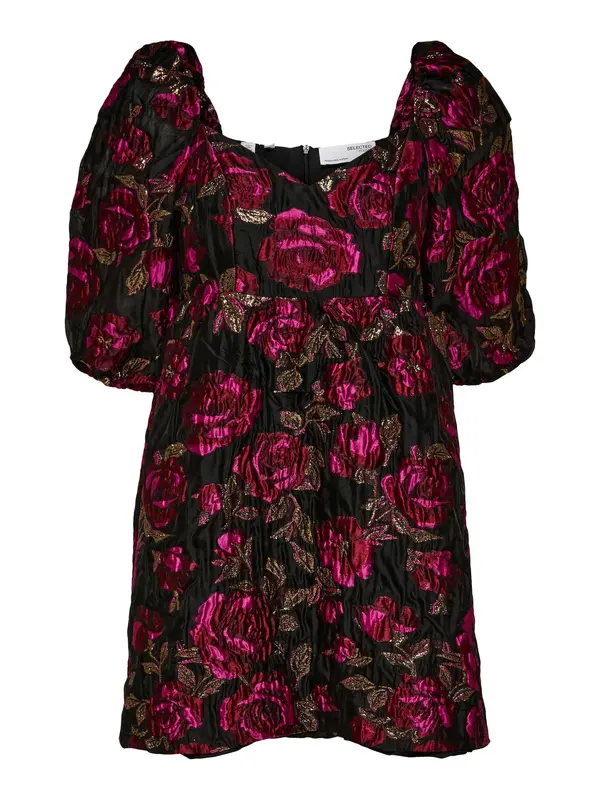 Selected Femme Petite Selected Femme Petite Koktejl obleka 'Vanka'  kaki / temno roza / črna