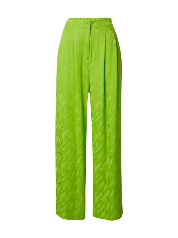 SELECTED SELECTED Hlače z naborki 'CONSTANZA'  limeta / svetlo zelena