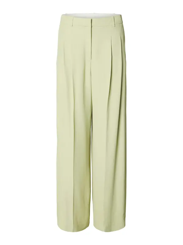 SELECTED SELECTED Hlače z naborki 'SLFEllie'  pastelno zelena
