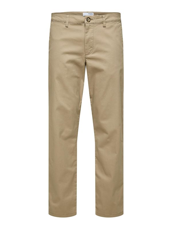 SELECTED HOMME SELECTED HOMME Chino hlače 'New Miles'  kamela / črna / bela