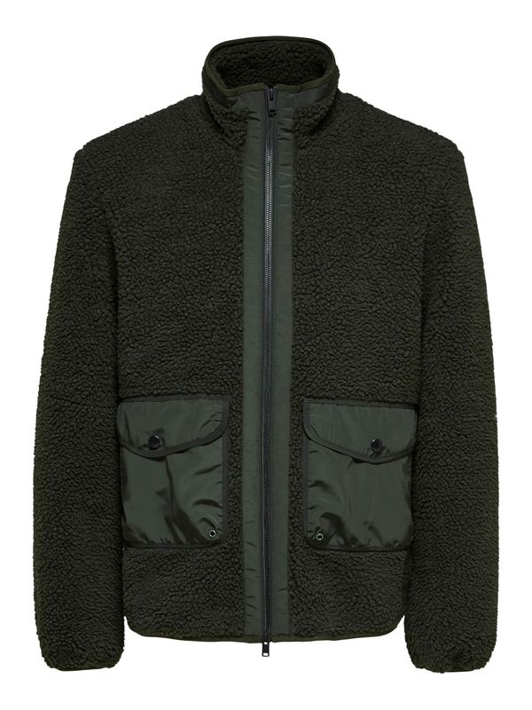 SELECTED HOMME SELECTED HOMME Jopa iz flisa 'Snowden'  temno zelena