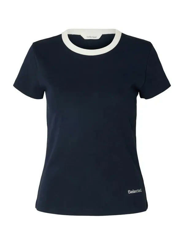 SELECTED SELECTED Majica 'SLFMILLY'  mornarska / bela