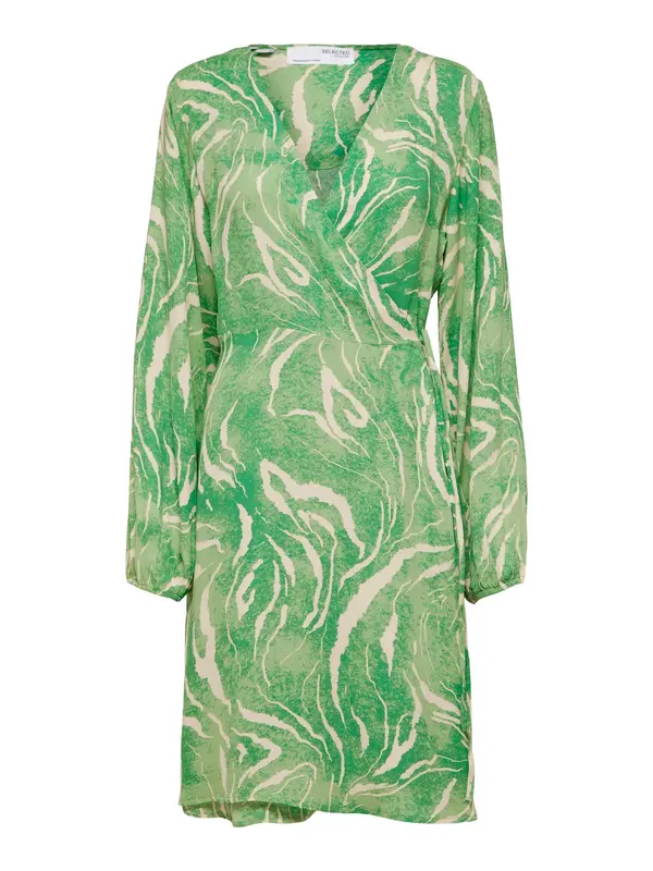 SELECTED SELECTED Obleka 'Fiola'  kremna / smaragd / pastelno zelena