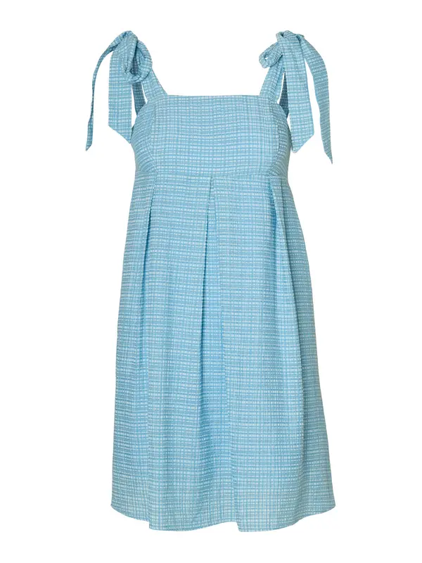 SELECTED SELECTED Poletna obleka 'SLFKAYA'  moder denim / bela