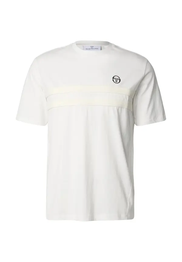 Sergio Tacchini Sergio Tacchini Majica 'Egeo Co'  črna / bela / off-bela