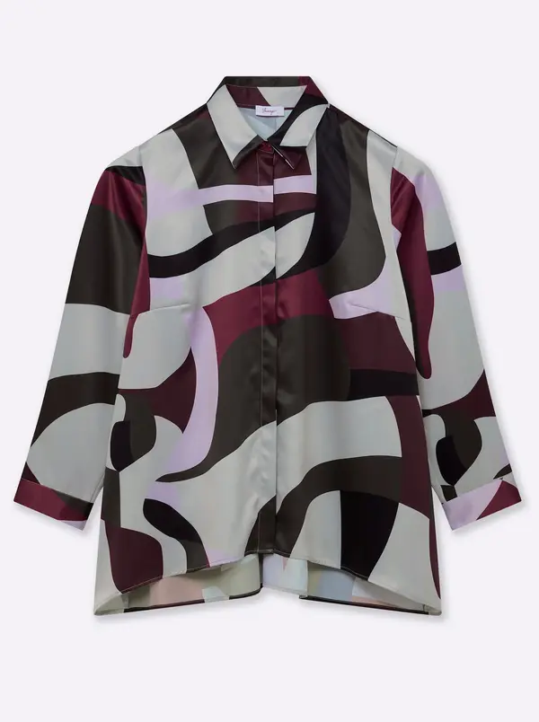 SHEEGO SHEEGO Bluza  bazaltno siva / majnica / bordo / črna