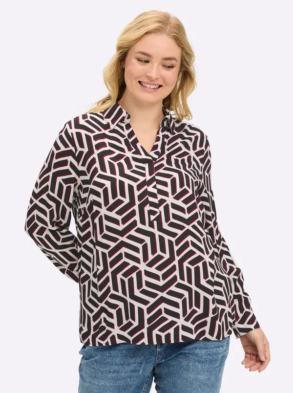 SHEEGO SHEEGO Bluza  bordo / črna / bela