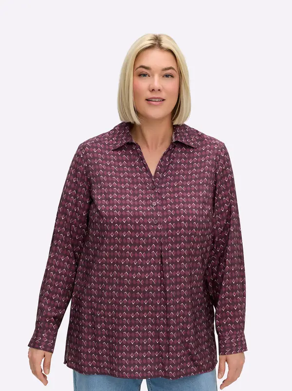 SHEEGO SHEEGO Bluza  burgund / bela