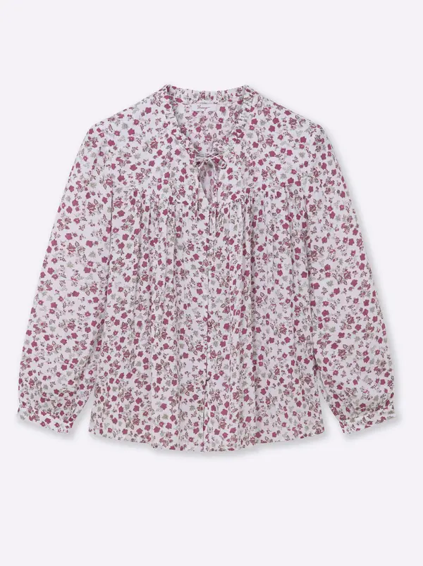 SHEEGO SHEEGO Bluza  ecru / travnato zelena / temno liila