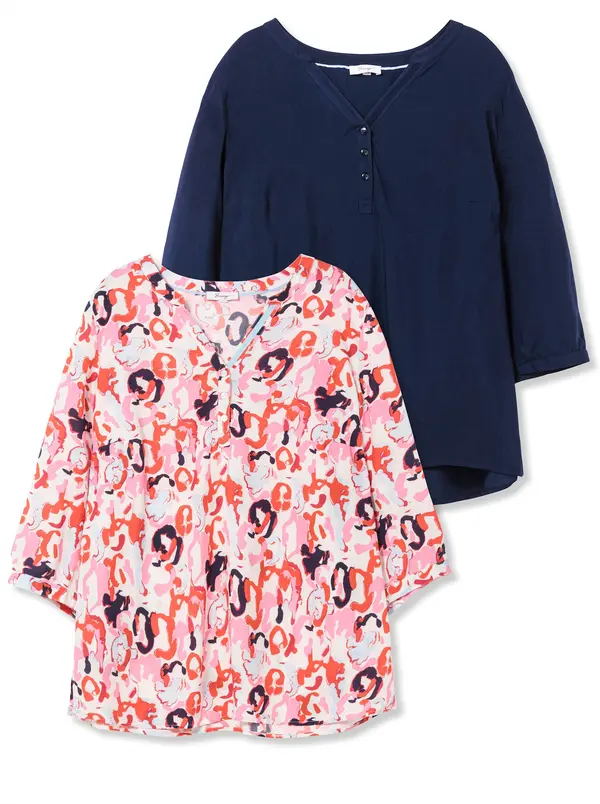 SHEEGO SHEEGO Bluza  temno modra / oranžna / rosé / bela