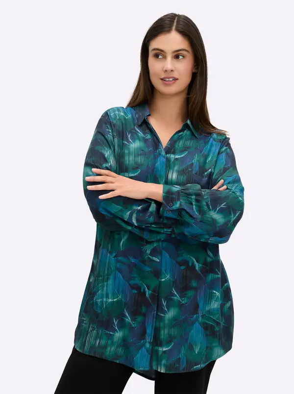 SHEEGO SHEEGO Bluza  temno modra / petrol / jelka