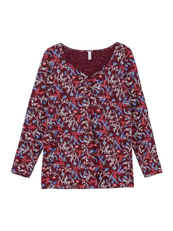 SHEEGO SHEEGO Majica  nebeško modra / vinsko rdeča / brusnica / bela