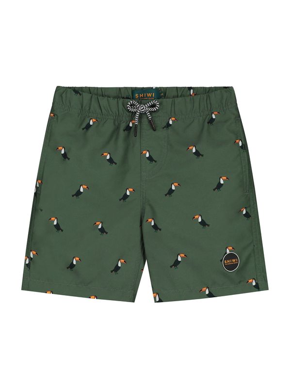 Shiwi Shiwi Kratke kopalne hlače  temno zelena / oranžna / črna / bela