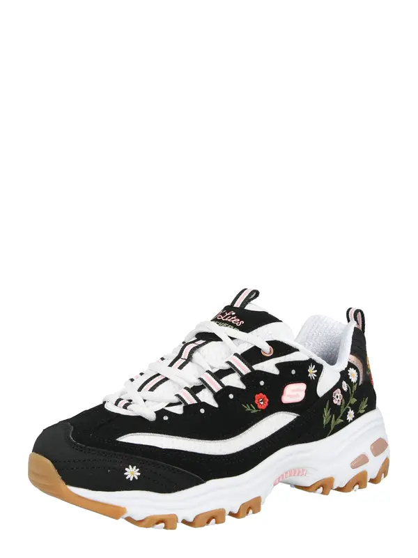 SKECHERS SKECHERS Nizke superge 'D LITES-SPRING BLOOM'  kaki / rosé / črna / bela