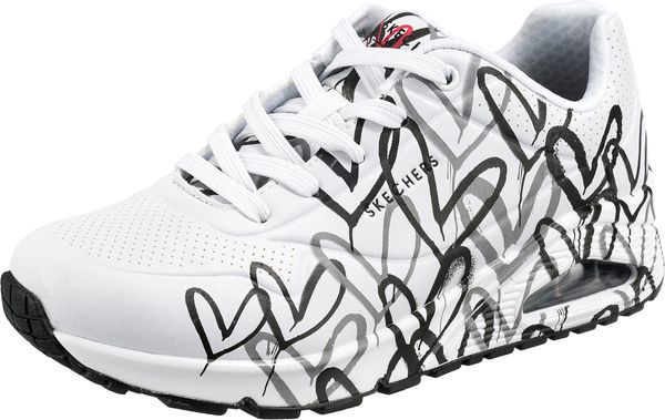 SKECHERS SKECHERS Nizke superge 'Uno - Spread The Love'  siva / črna / bela