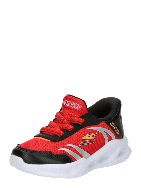 SKECHERS SKECHERS Superge 'METEOR-LIGHTS-BRISK'  srebrno-siva / oranžna / rdeča / črna