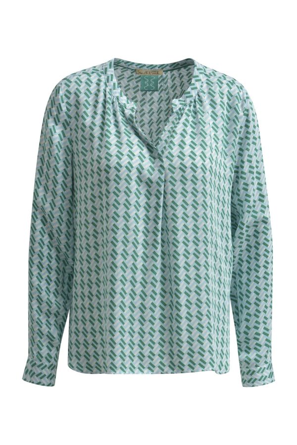 Smith&Soul Smith&Soul Bluza 'New Vince'  svetlo modra / zelena / bela