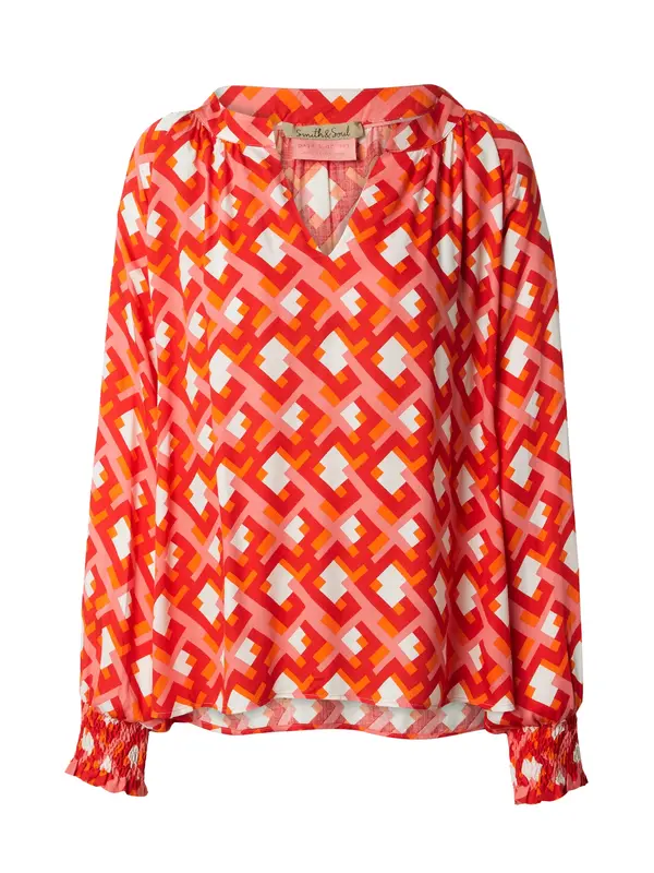 Smith&Soul Smith&Soul Bluza  oranžna / roza / rdeča / bela