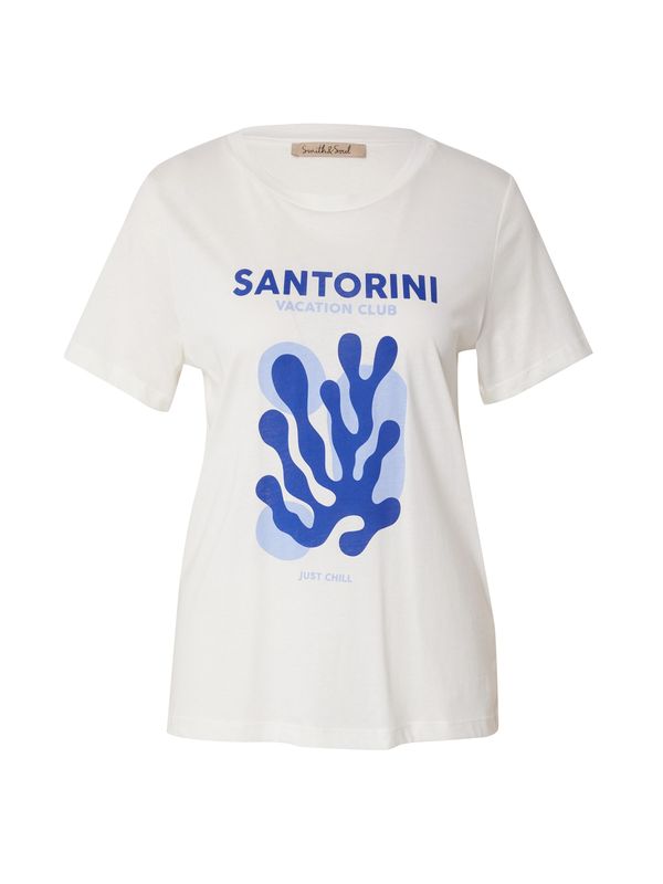 Smith&Soul Smith&Soul Majica 'Santorini'  modra / svetlo modra / off-bela