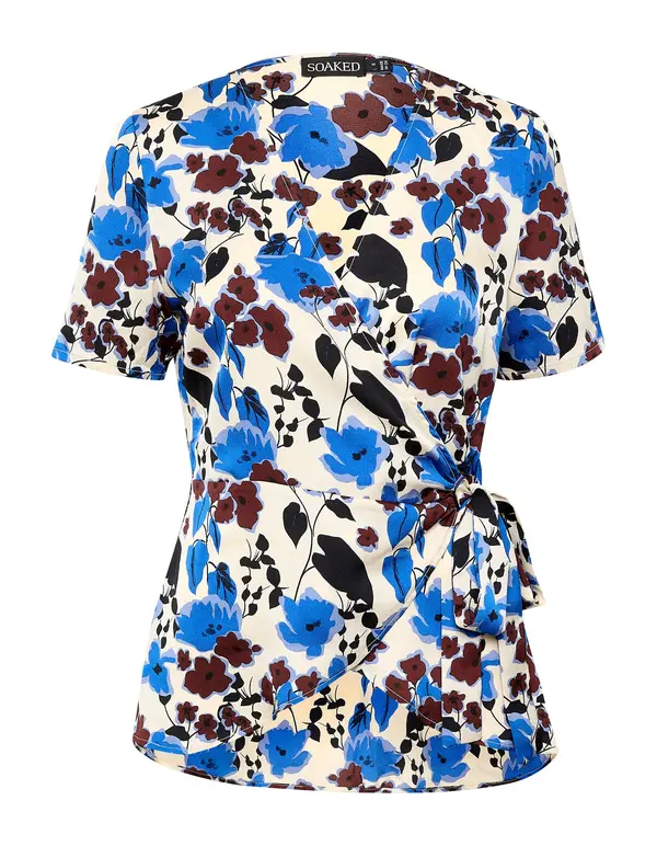 SOAKED IN LUXURY SOAKED IN LUXURY Bluza 'Karven'  bež / modra / rjava / črna