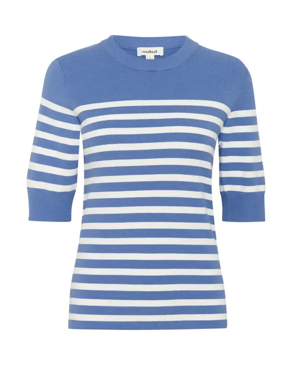 SOAKED IN LUXURY SOAKED IN LUXURY Pulover 'SLSpina'  azur / off-bela