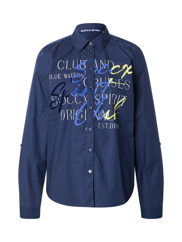 Soccx Soccx Bluza  modra / nočno modra / rumena / bela