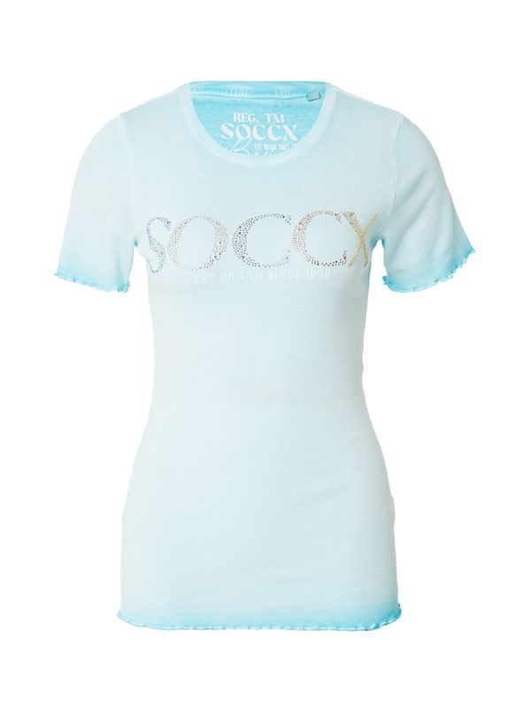 Soccx Soccx Majica  cijansko modra / pastelno modra