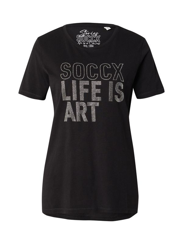 Soccx Soccx Majica  črna / srebrna