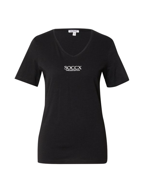 Soccx Soccx Majica 'HAP:PY'  črna / bela