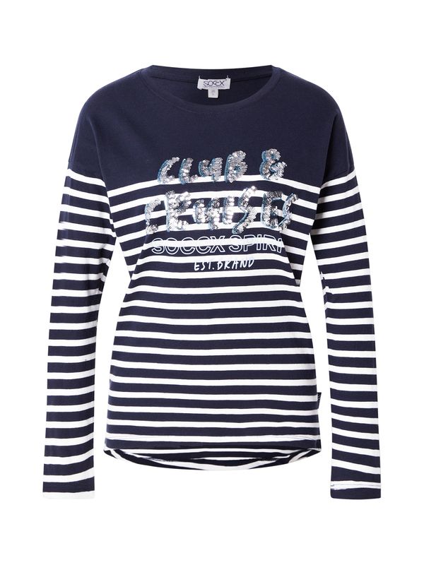 Soccx Soccx Majica  mornarska / svetlo modra / srebrna / bela