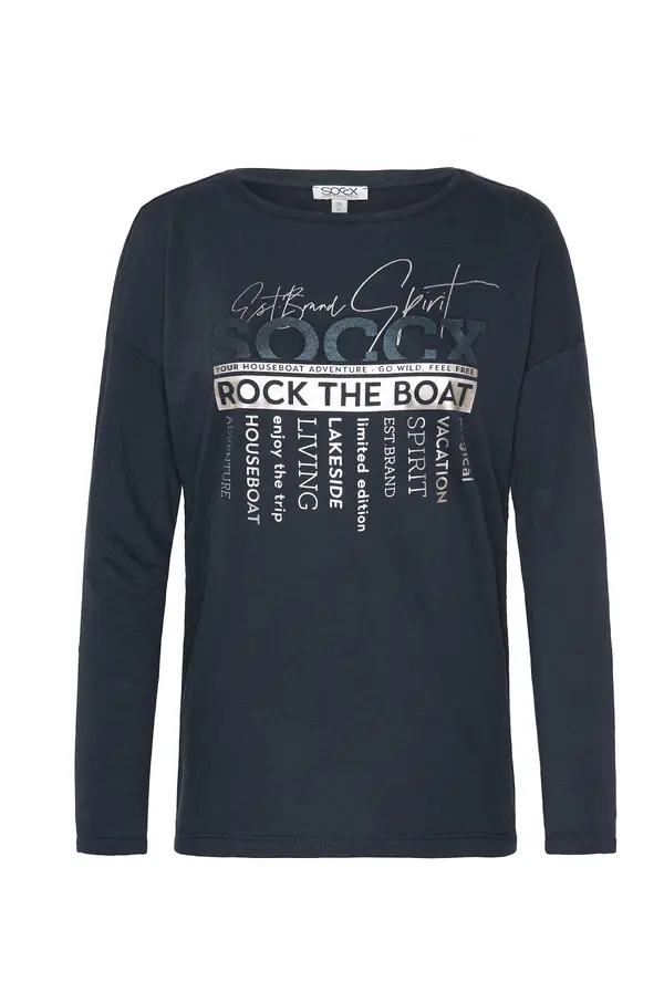 Soccx Soccx Majica 'Rock the Boat'  modra / srebrna