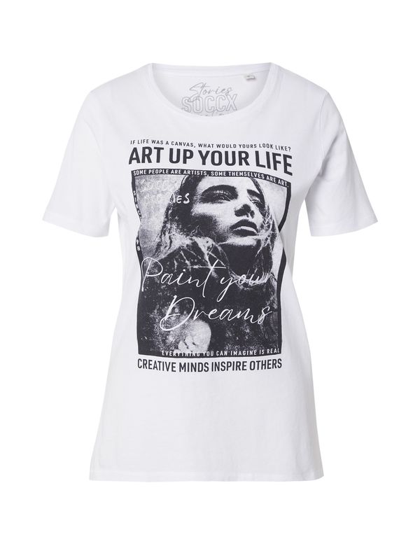 Soccx Soccx Majica  siva / črna / bela