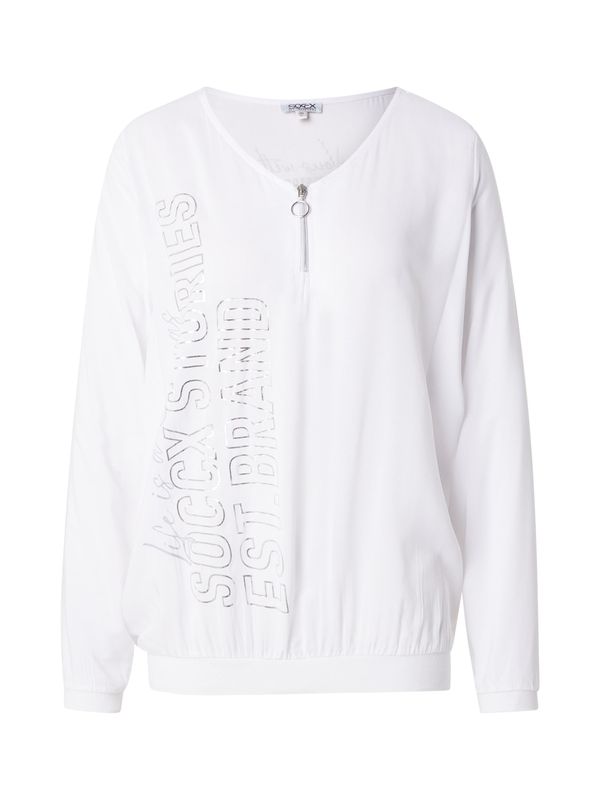 Soccx Soccx Majica  srebrna / bela